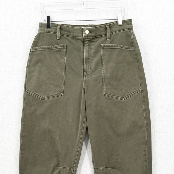 EVEREVE Cora Barrel Leg Utility Pant Womens 30 Olive Green Ankle Balloon - Picture 5 of 16